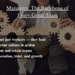 Manager guiding team members, representing leadership, talent development, and organizational direction