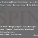 Key concepts from SPIN Selling: Long-term sales success using Situation, Problem, Implication, and Need-Payoff questions.